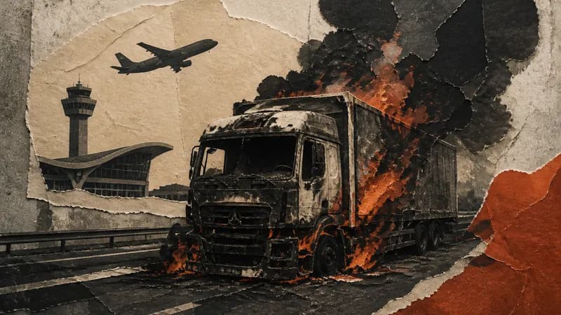 Truck Burns on Airport Road in Baku