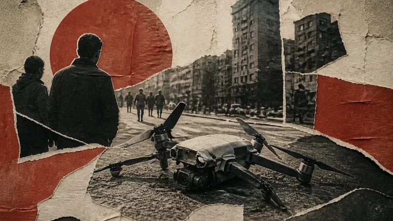 Samsunda küçəyə dron düşdü