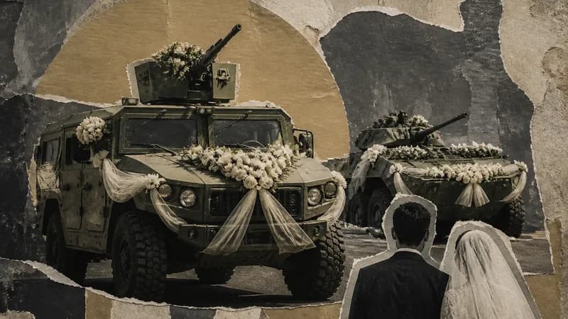 Массовая военная свадьба в Иране: Бронированные машины стали свадебными Массовая военная свадьба в Иране: Бронированные машины стали свадебными