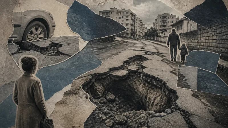 Xırdalanda yol yararsız hala düşüb, alternatifi yox Xırdalanda yol yararsız hala düşüb, alternatifi yox